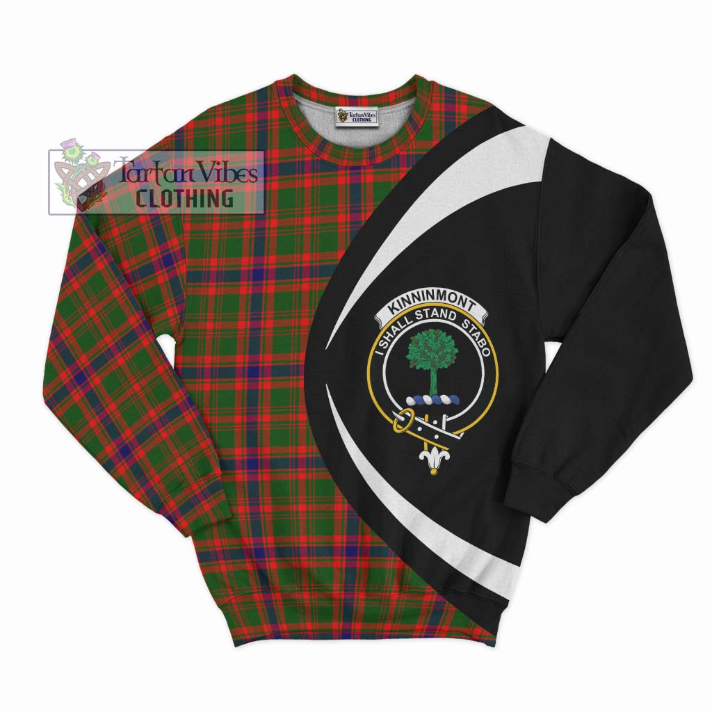Kinninmont Tartan Sweatshirt with Family Crest Circle Style Unisex - Tartan Vibes Clothing