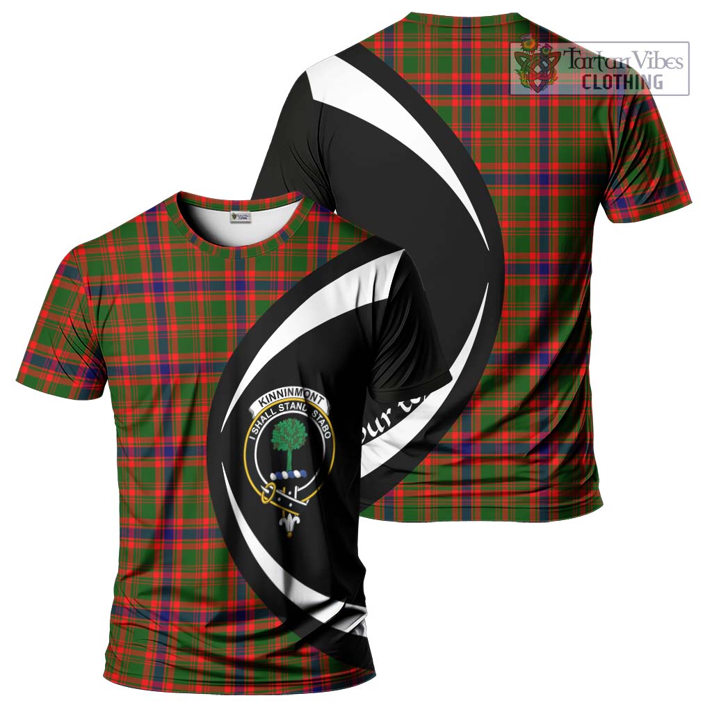 Kinninmont Tartan T-Shirt with Family Crest Circle Style Kid's Shirt - Tartan Vibes Clothing