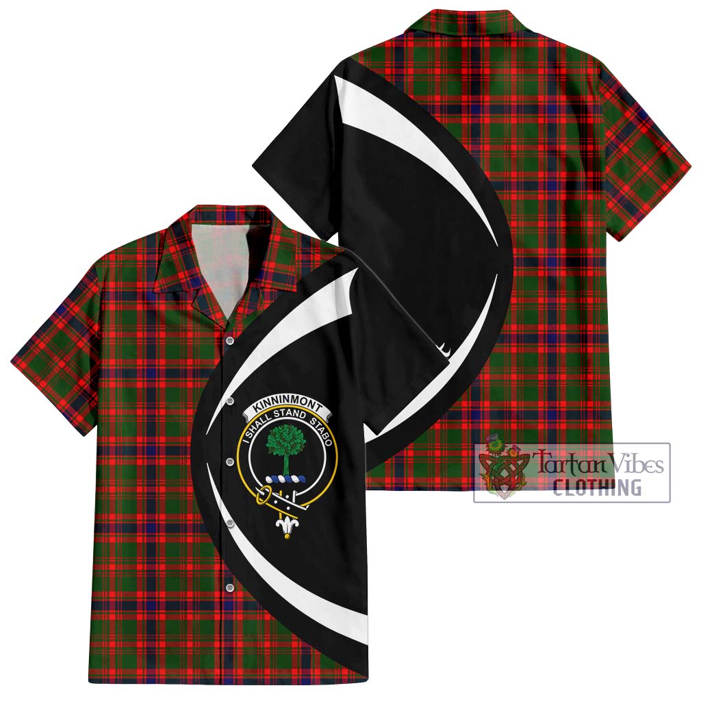 Kinninmont Tartan Hawaiian Shirt with Family Crest Circle Style Kid - Tartan Vibes Clothing