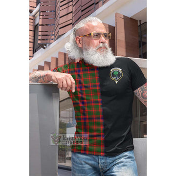 Kinninmont Tartan Cotton T-shirt with Family Crest and Half Of Me Style Men's Shirt - Tartan Vibes Clothing