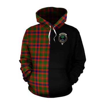 Kinninmont Tartan Cotton Hoodie with Family Crest and Half Of Me Style Pullover Hoodie XS - Tartan Vibes Clothing