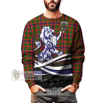 Kinninmont Tartan Sweatshirt with Alba Gu Brath Regal Lion Emblem Unisex - Tartan Vibes Clothing