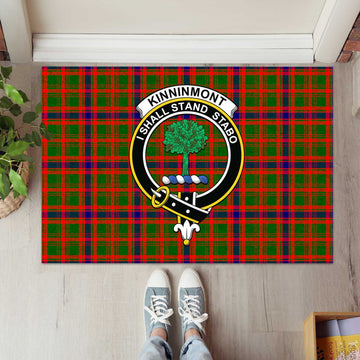 Kinninmont Tartan Rubber Doormat with Family Crest L 60*90cm - Tartan Vibes Clothing