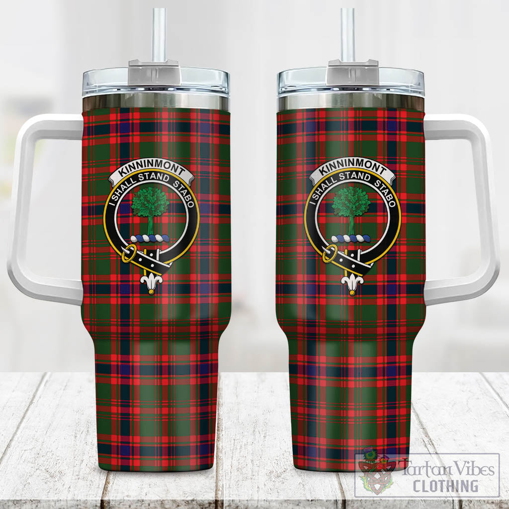 Kinninmont Tartan Tumbler with Handle with Family Crest One Size 40 OZ - Tartan Vibes Clothing