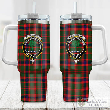 Kinninmont Tartan and Family Crest Tumbler with Handle