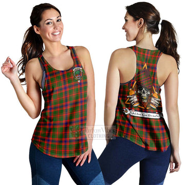 Kinninmont Tartan Women's Racerback Tanks with Family Crest and Bearded Skull Holding Bottles of Whiskey 4XL - Tartan Vibes Clothing