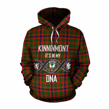 Kinninmont Tartan Cotton Hoodie with Family Crest DNA In Me Style Pullover Hoodie XS - Tartan Vibes Clothing