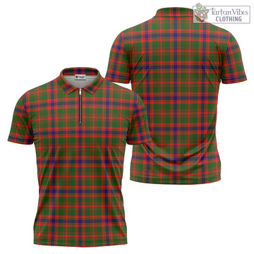 Kinninmont Tartan Zipper Polo Shirt Unisex - Tartan Vibes Clothing