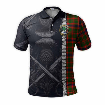 Kinninmont Tartan Polo Shirt with Family Crest Cross Sword Thistle Celtic Vibes Kid - Tartan Vibes Clothing