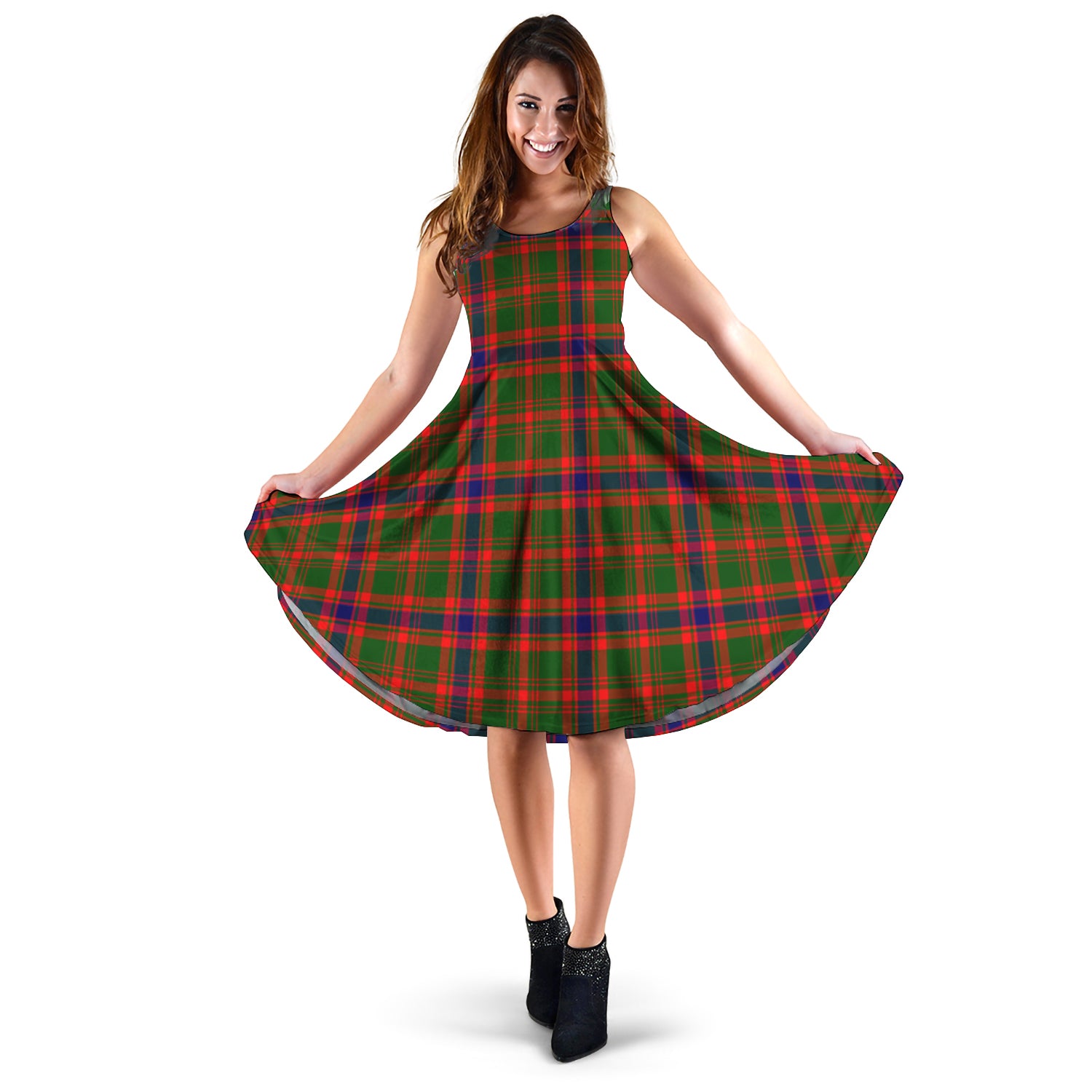 Kinninmont Tartan Sleeveless Midi Womens Dress XL - Tartan Vibes Clothing