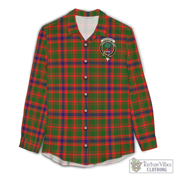 Kinninmont Tartan Women's Casual Shirt with Family Crest Female - Tartan Vibes Clothing
