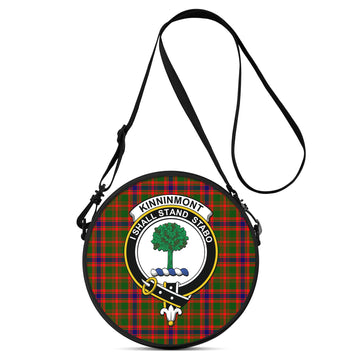 Kinninmont Tartan Round Satchel Bags with Family Crest One Size 9*9*2.7 inch - Tartan Vibes Clothing