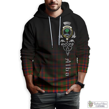 Kinninmont Tartan Hoodie Featuring Alba Gu Brath Family Crest Celtic Inspired Zip Hoodie - Tartan Vibes Clothing