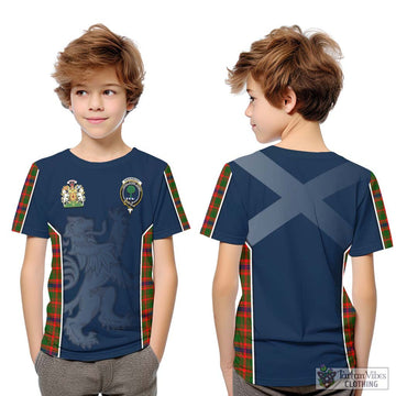 Kinninmont Tartan Kid T-Shirt with Family Crest and Lion Rampant Vibes Sport Style Youth XL Size14 - Tartan Vibes Clothing