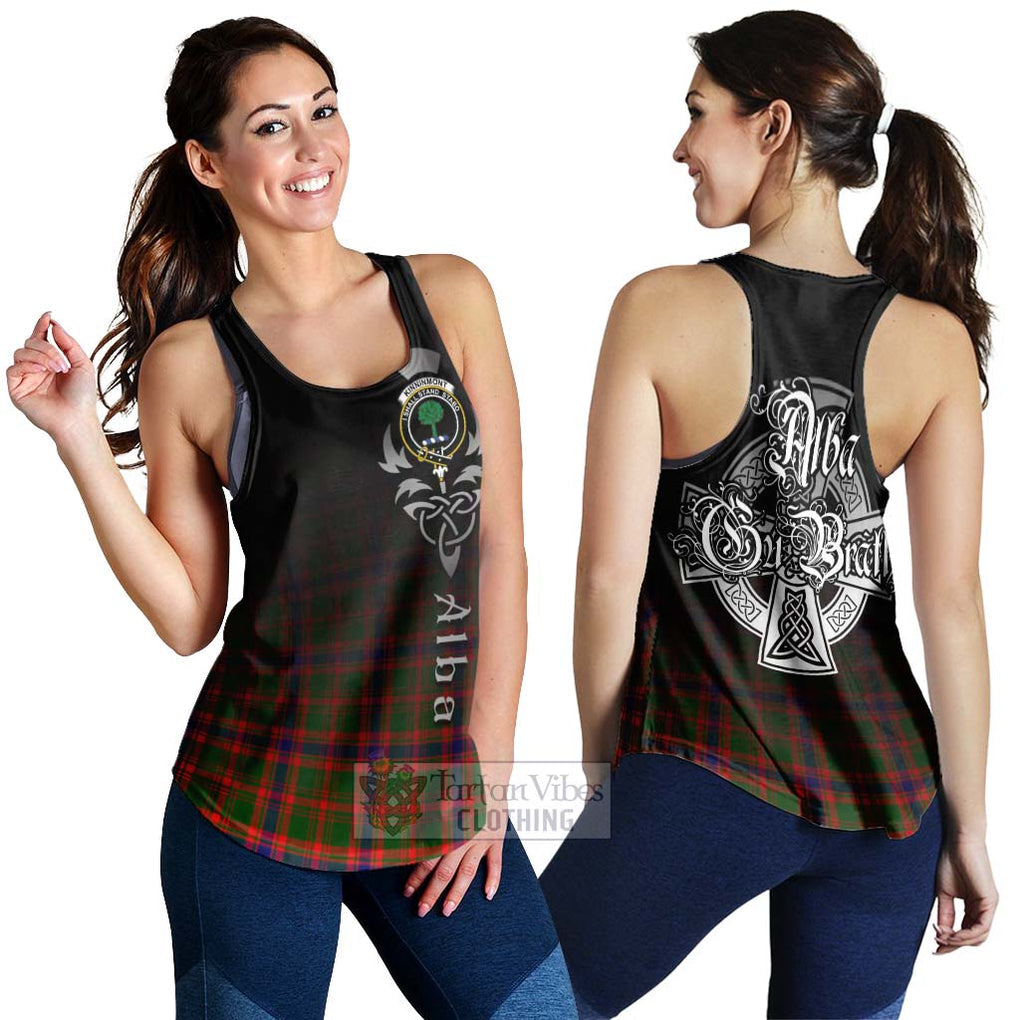 Kinninmont Tartan Women's Racerback Tanks Featuring Alba Gu Brath Family Crest Celtic Inspired 4XL - Tartan Vibes Clothing