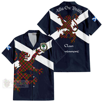 Kinninmont Tartan Lion Rampant Hawaiian Shirt Proudly Display Your Heritage with Alba Gu Brath and Clan Name Kid - Tartan Vibes Clothing