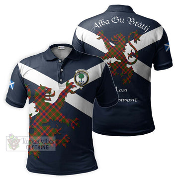 Kinninmont Tartan Lion Rampant Polo Shirt Proudly Display Your Heritage with Alba Gu Brath and Clan Name Kid - Tartan Vibes Clothing