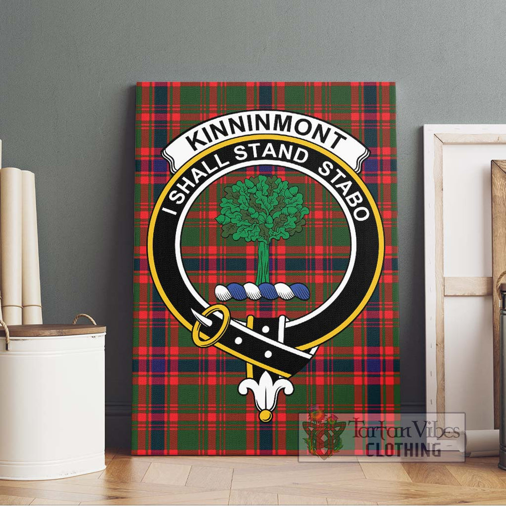 Kinninmont Tartan Canvas Print Wall Art with Family Crest Without Frame - Tartan Vibes Clothing