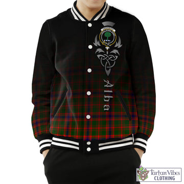 Kinninmont Tartan Baseball Jacket Featuring Alba Gu Brath Family Crest Celtic Inspired Unisex - Tartan Vibes Clothing