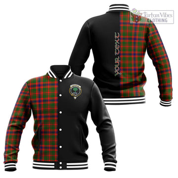 Kinninmont Tartan Baseball Jacket with Family Crest and Half Of Me Style Unisex - Tartan Vibes Clothing