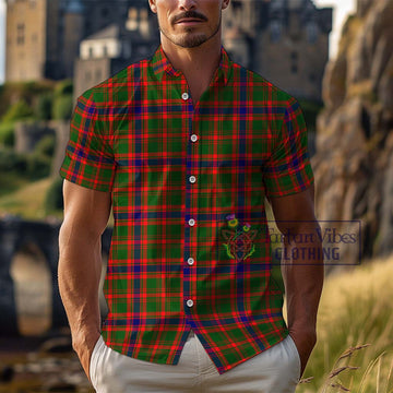 Kinninmont Tartan Cotton Hawaiian Shirt Kid - Tartan Vibes Clothing