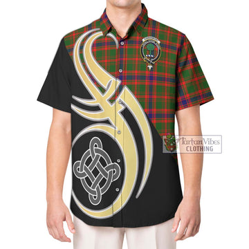Kinninmont Tartan Hawaiian Shirt with Family Crest and Celtic Symbol Style Kid - Tartan Vibes Clothing