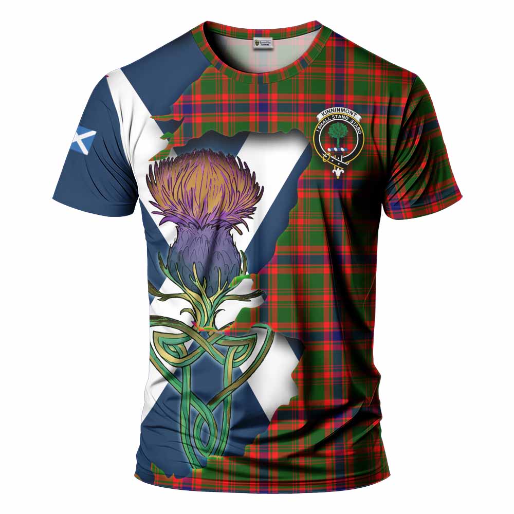 Kinninmont Tartan Family Crest T-Shirt Scottish Thistle Celtic Inspired Kid's Shirt - Tartan Vibes Clothing