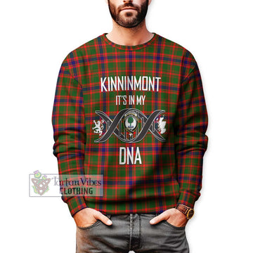 Kinninmont Tartan Sweatshirt with Family Crest DNA In Me Style Unisex - Tartan Vibes Clothing