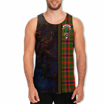 Kinninmont Tartan Family Crest Men's Tank Top Alba Gu Brath Be Brave Lion Ancient Style Men - Tartan Vibes Clothing