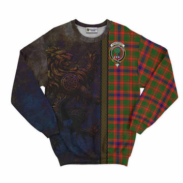 Kinninmont Tartan Family Crest Sweatshirt Alba Gu Brath Be Brave Lion Ancient Style Unisex - Tartan Vibes Clothing