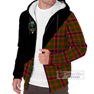 Kinninmont Tartan Sherpa Hoodie with Family Crest and Military Logo Style Unisex S - Tartan Vibes Clothing