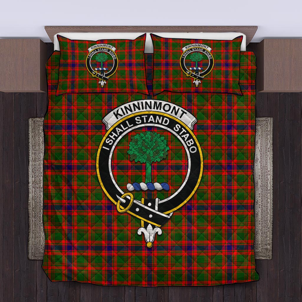 Kinninmont Tartan Quilt Bed Set with Family Crest King - Tartan Vibes Clothing