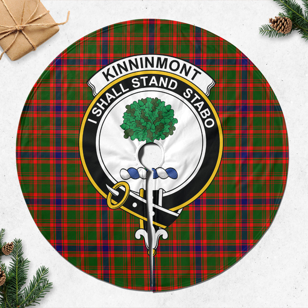 Kinninmont Tartan Christmas Tree Skirt with Family Crest 47*47 inch - Tartan Vibes Clothing