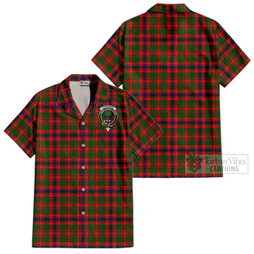 Kinninmont Tartan Cotton Hawaiian Shirt with Family Crest - Tartan Vibes Clothing