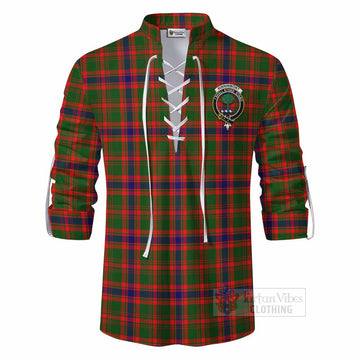 Kinninmont Tartan Ghillie Kilt Shirt with Family Crest DNA In Me Style - Tartan Vibes Clothing