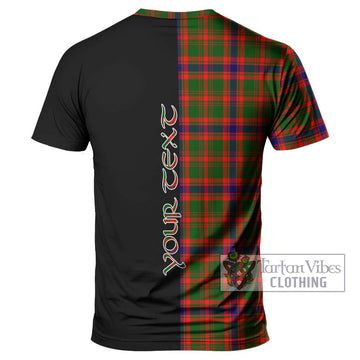 Kinninmont Tartan T-Shirt with Family Crest and Half Of Me Style - Tartan Vibes Clothing