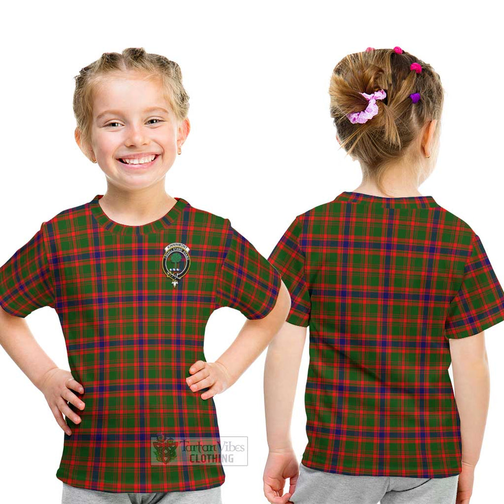 Kinninmont Tartan Kid T-Shirt with Family Crest - Tartan Vibes Clothing
