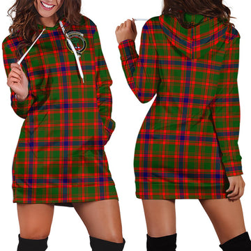 Kinninmont Tartan Hoodie Dress with Family Crest - Tartan Vibes Clothing