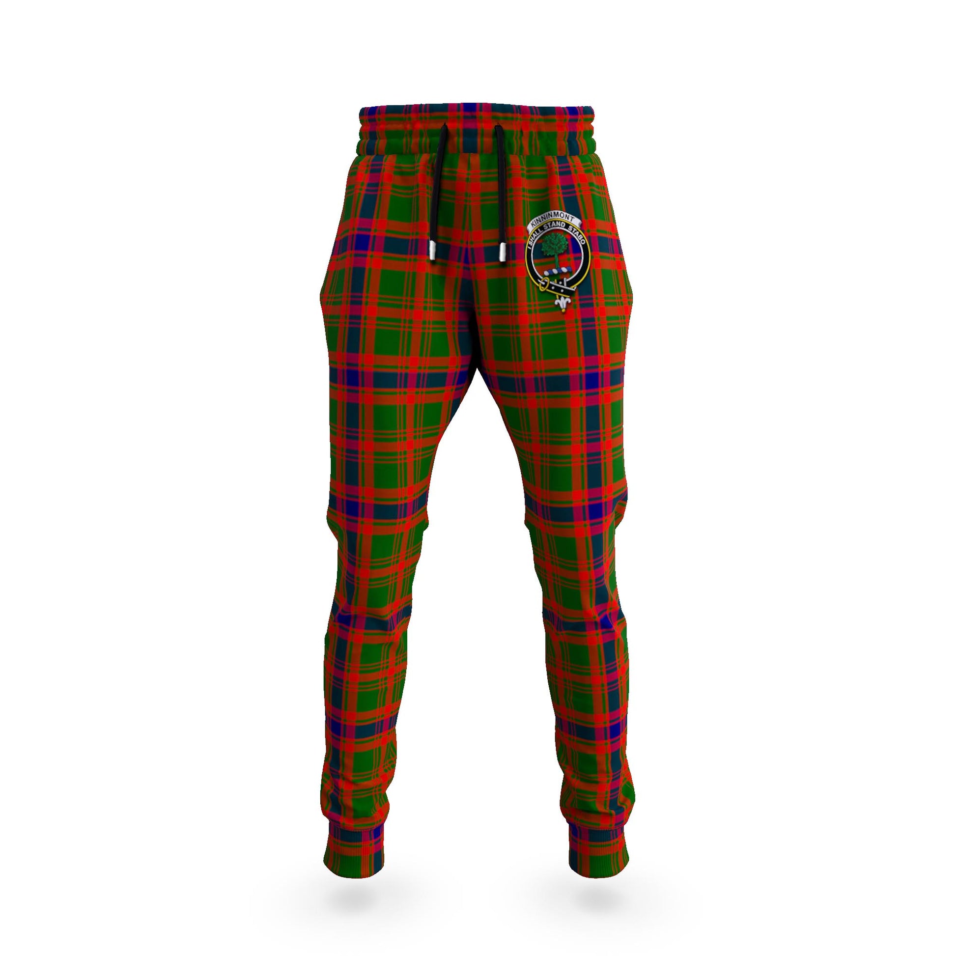 Kinninmont Tartan Joggers Pants with Family Crest 5XL - Tartan Vibes Clothing