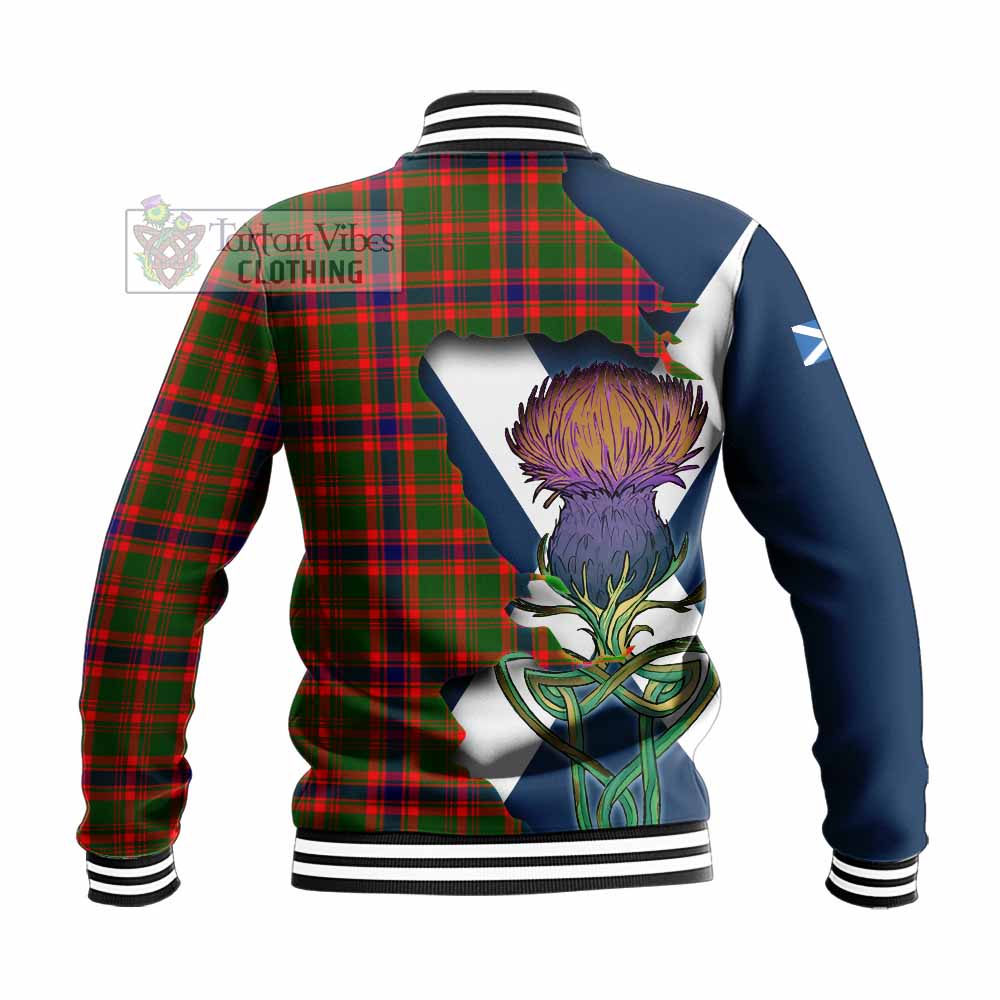 Kinninmont Tartan Family Crest Baseball Jacket Scottish Thistle Celtic Inspired - Tartan Vibes Clothing