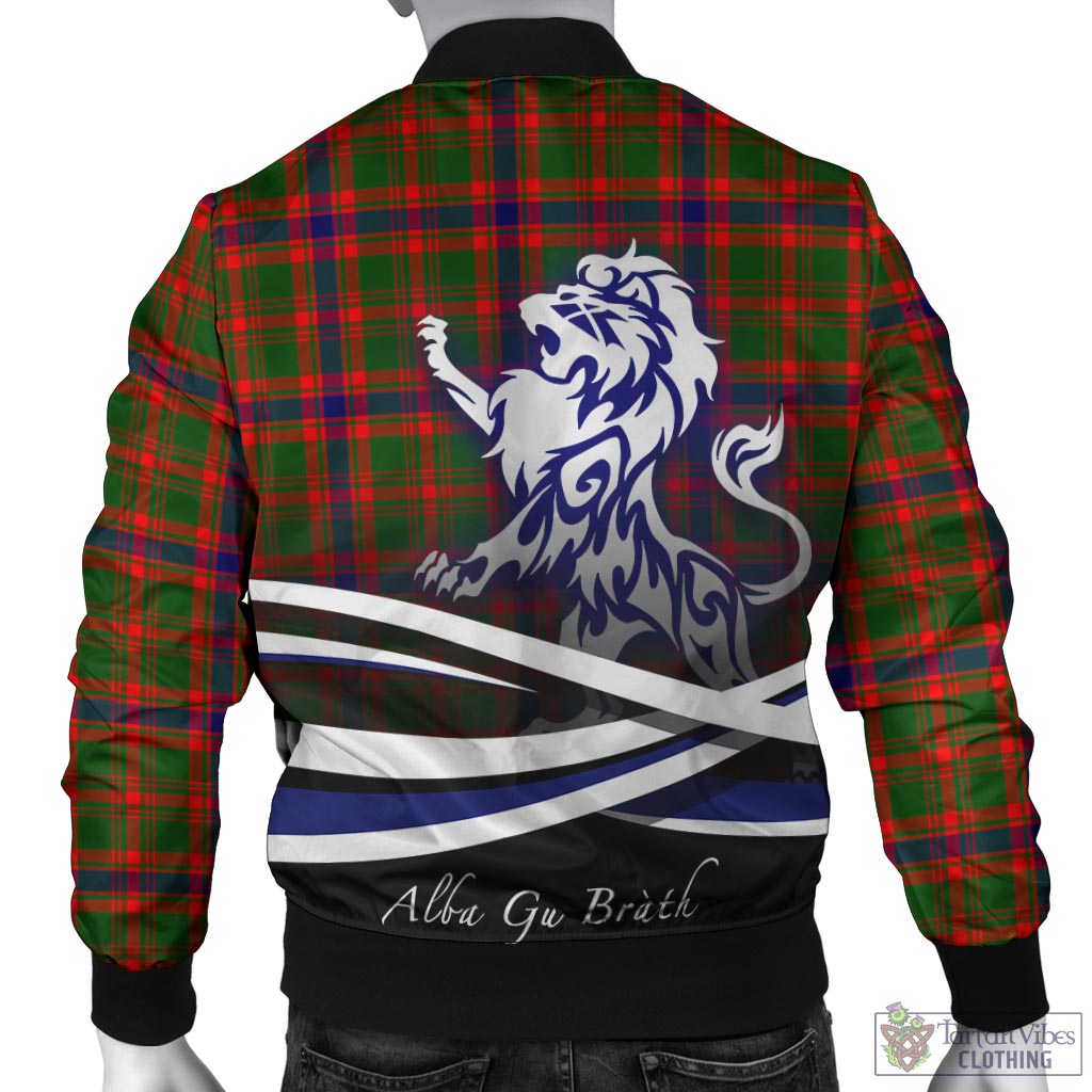 Kinninmont Tartan Bomber Jacket with Alba Gu Brath Regal Lion Emblem - Tartan Vibes Clothing