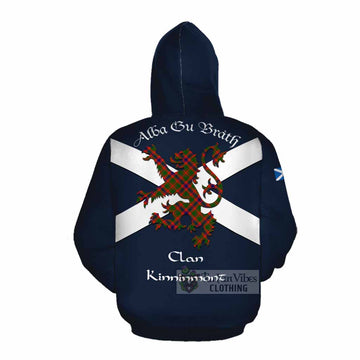 Kinninmont Tartan Lion Rampant Cotton Hoodie Proudly Display Your Heritage with Alba Gu Brath and Clan Name Pullover Hoodie - Tartan Vibes Clothing