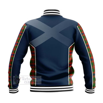 Tartan Vibes Clothing Kinninmont Tartan Baseball Jacket with Family Crest and Scottish Thistle Vibes Sport Style