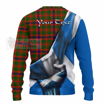 Kinninmont Tartan Knitted Sweater with Family Crest Scotland Patriotic Style - Tartan Vibes Clothing