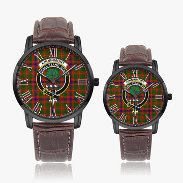 Kinninmont Tartan Family Crest Leather Strap Quartz Watch - Tartan Vibes Clothing
