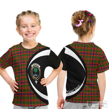 Kinninmont Tartan Kid T-Shirt with Family Crest Circle Style - Tartan Vibes Clothing
