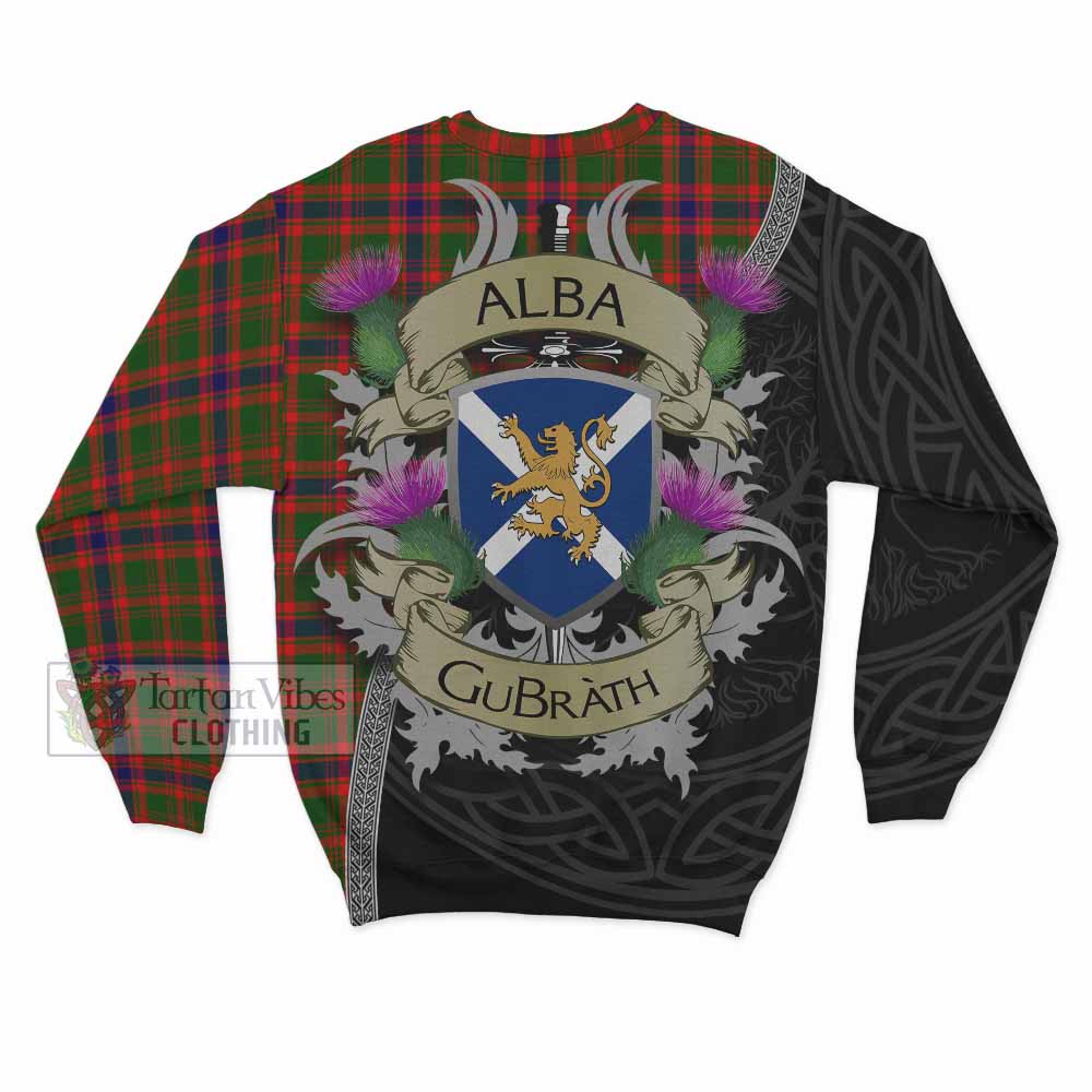 Kinninmont Tartan Family Crest Sweatshirt Lion Rampant Royal Thistle Shield Celtic Inspired - Tartan Vibes Clothing