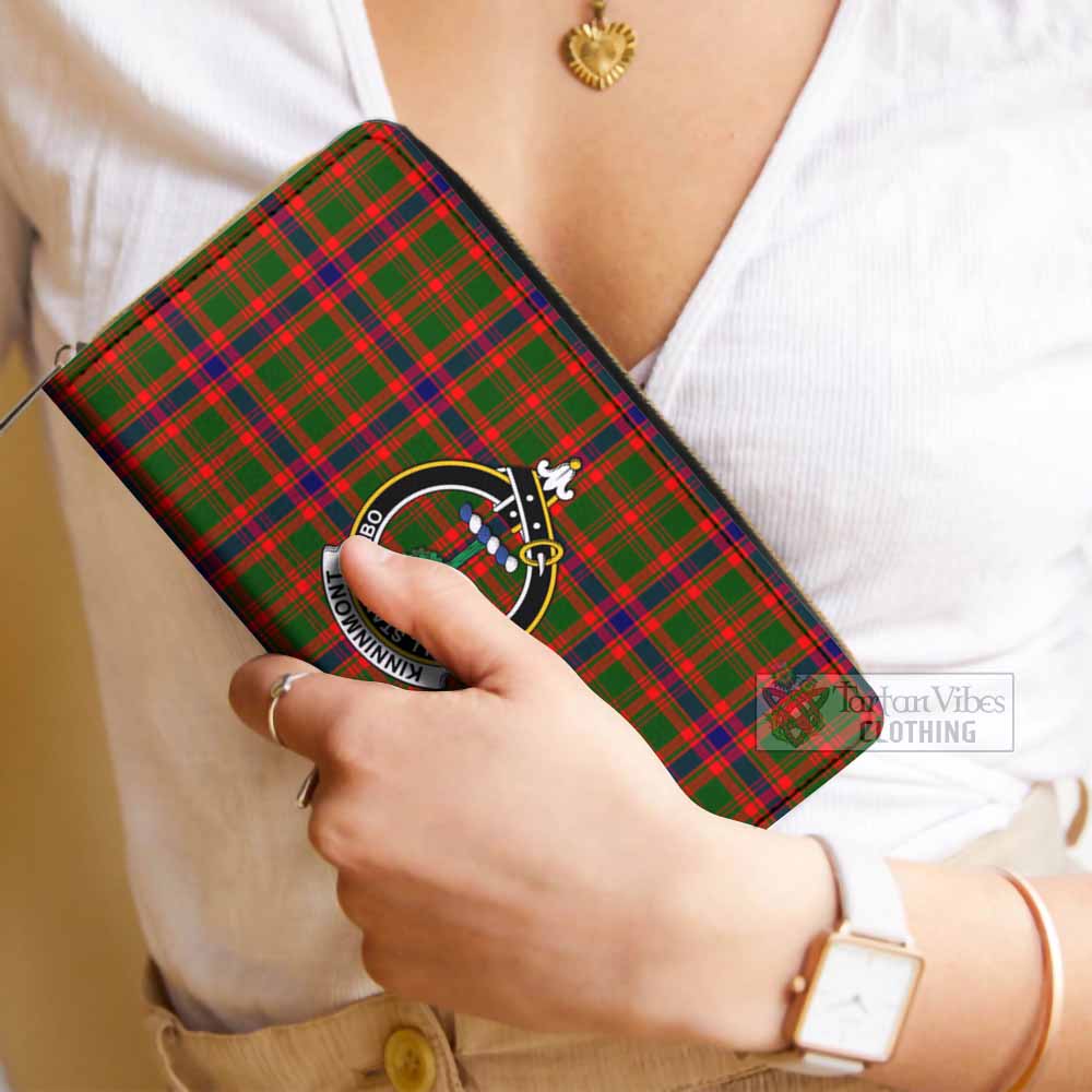 Kinninmont Tartan Women's Leather Wallet with Family Crest - Tartan Vibes Clothing