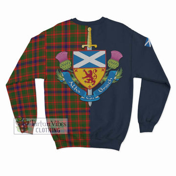 Kinninmont Tartan Sweatshirt Alba with Scottish Lion Royal Arm Half Style - Tartan Vibes Clothing