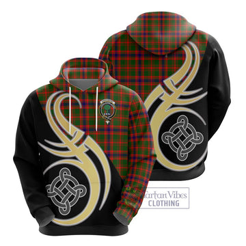 Kinninmont Tartan Hoodie with Family Crest and Celtic Symbol Style - Tartan Vibes Clothing
